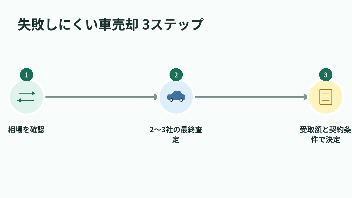失敗しにくい車売却 3ステップ