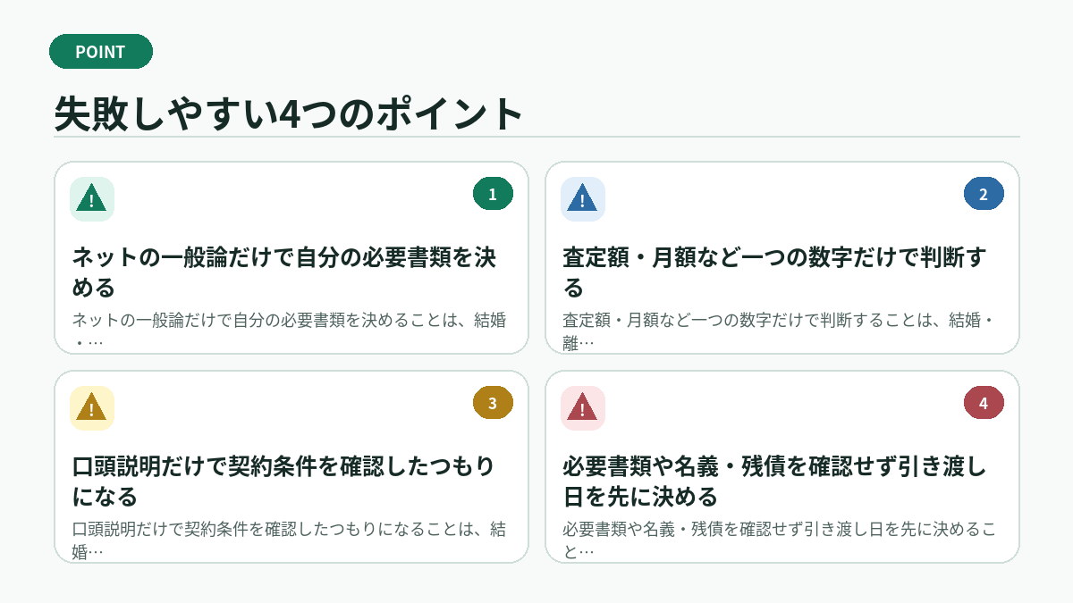 失敗しやすい4つのポイント