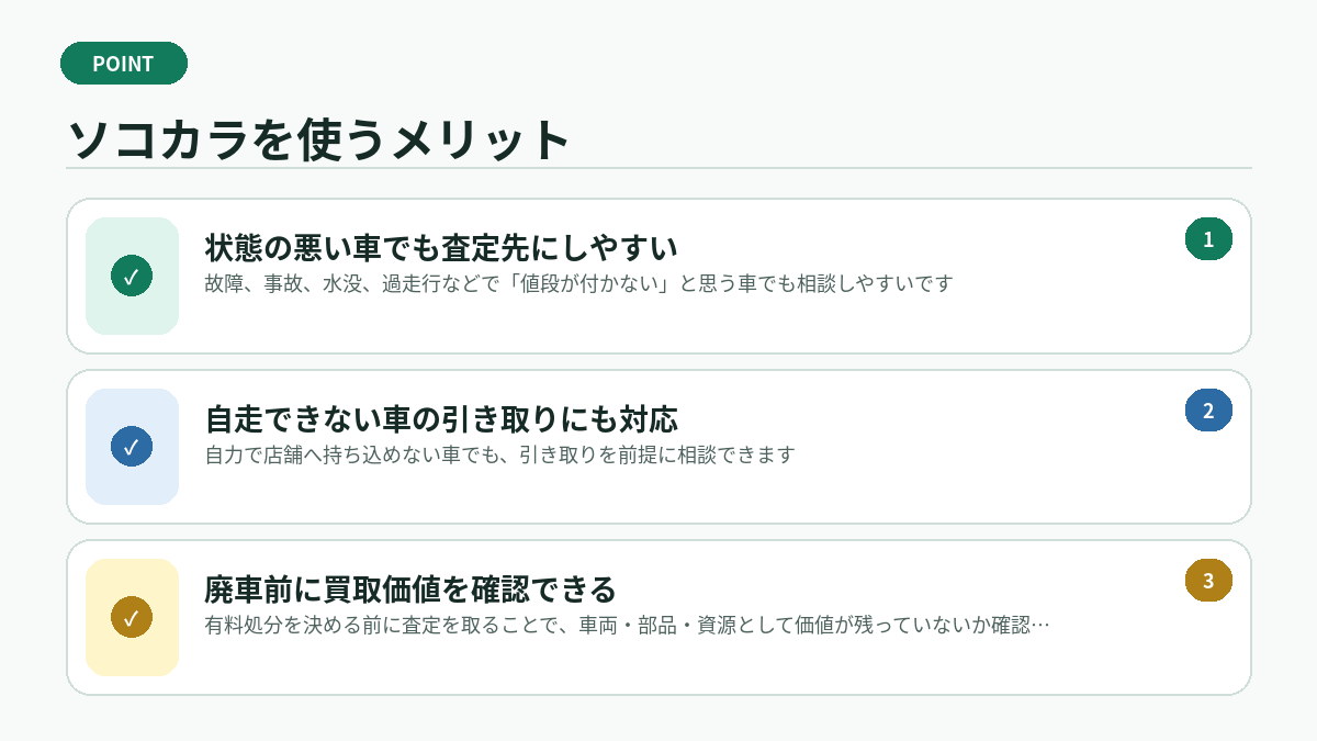 ソコカラを使うメリット