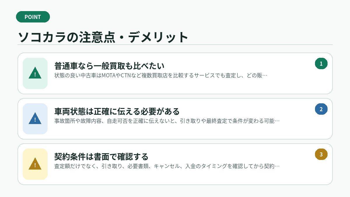 ソコカラの注意点・デメリット